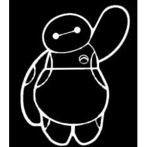 ملصق من الفينيل Pixel Inno Baymax | أبيض | للسيارات والشاحنات والسيارات الرياضية والجدران والنافذة والكمبيوتر المحمول | 5.5 × 4.3 بوصة | PI 0151 in Kuwait