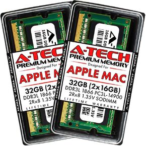 A-Tech 64GB (4x16GB) RAM for Apple iMac Late 2015 27 inch Retina 5K | DDR3L 1866MHz / 1867MHz PC3L-14900 1.35V 204-Pin SODIMM Memory Upgrade Kit in Kuwait
