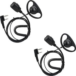 Retevis Clear Walkie Talkie Earpiece with Mic,Compatible RT22 RT21 H-777 RT68 RT22S H-777S Baofeng UV-5R pxton Walkie Talkie,Coil Tube,D-Type Earhook 2 Way Radio Headset 2 Pin(2 Pack) in Saudi Arabia