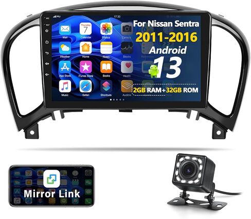 2G+32G Android 13 Car Stereo for Nissan Juke 2011-2016 with iOS/Android Mirror Link,9" HD Touchscreen Car Radio with WiFi,GPS Navigation,Bluetooth,FM Radio,SWC,Dual USB+Backup Camera in Saudi Arabia