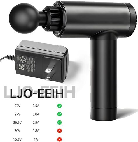 استبدال شاحن بندقية الرسالة 27 فولت للحصول على صورة أكثر وضوحًا 1011666 1012667 1013002 1013983 1013985 Powerboost جهاز تدليك لاسلكي عميق للأنسجة شاحن مسدس تيار متردد/تيار مستمر in Kuwait