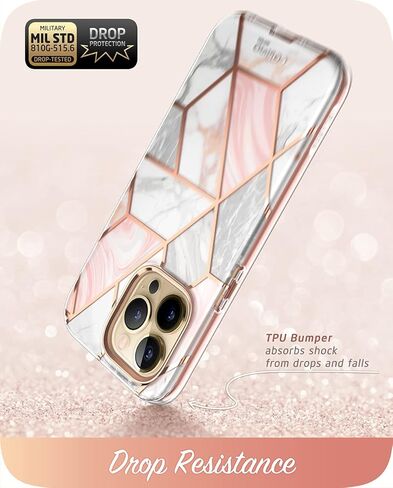 i-Blason Glitter Case for iPhone 13 Pro Max (6.7 Inch) Mobile Phone Case 360 Degree Case Bumper Protective Cover [Cosmo] with Screen Protector 2021 Edition (Marble) in Kuwait