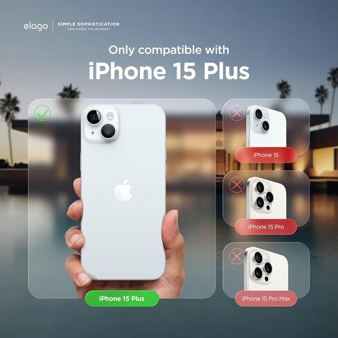 جراب Elago متوافق مع iPhone 15 Plus، جراب سيليكون سائل، غطاء واقٍ لكامل الجسم، مقاوم للصدمات، جراب هاتف نحيف، بطانة ناعمة من الألياف الدقيقة مضادة للخدش، 6.7 بوصة (حجري) in Saudi Arabia