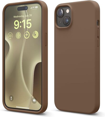 جراب Elago متوافق مع iPhone 15 Plus، جراب سيليكون سائل، غطاء واقٍ لكامل الجسم، مقاوم للصدمات، جراب هاتف نحيف، بطانة ناعمة من الألياف الدقيقة مضادة للخدش، 6.7 بوصة (حجري) in Saudi Arabia