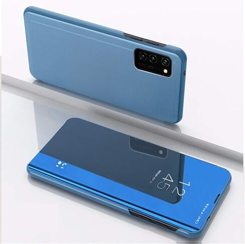 جراب QIVSTAR لهاتف Samsung Galaxy S21 FE 5G بتصميم رائع ونافذة مطلية بالكهرباء وحامل مقاوم للخدش واقٍ لكامل الجسم وغطاء نحيف لهاتف Samsung Galaxy S21 FE 5G PU مرآة: أسود QH in Saudi Arabia