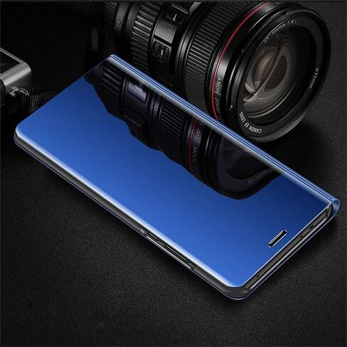 جراب QIVSTAR لهاتف Samsung Galaxy S21 FE 5G بتصميم رائع ونافذة مطلية بالكهرباء وحامل مقاوم للخدش واقٍ لكامل الجسم وغطاء نحيف لهاتف Samsung Galaxy S21 FE 5G PU مرآة: أسود QH in Saudi Arabia