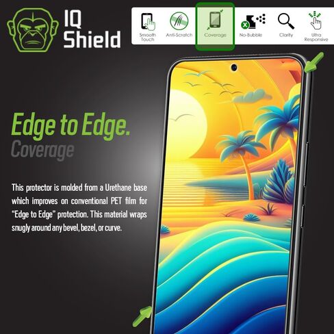 IQShield 2 Pack Screen Protector for Samsung Galaxy S22 Plus / S22+Plus 5G Case Friendly Easy Installation Fingerprint Unlock Anti-Bubble Clear TPU Film in Kuwait