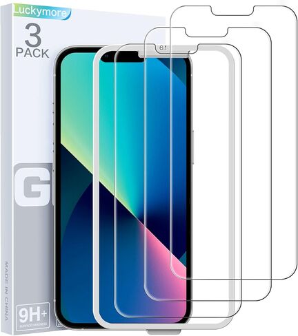 Luckymore Compatible with iPhone 13 Screen Protector, Screen protector for iphone 14 & iphone 13 6.1 Inch 3-Pack in Kuwait