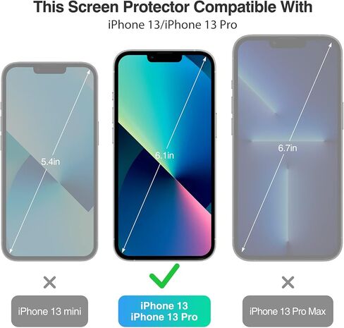 Luckymore Compatible with iPhone 13 Screen Protector, Screen protector for iphone 14 & iphone 13 6.1 Inch 3-Pack in Kuwait