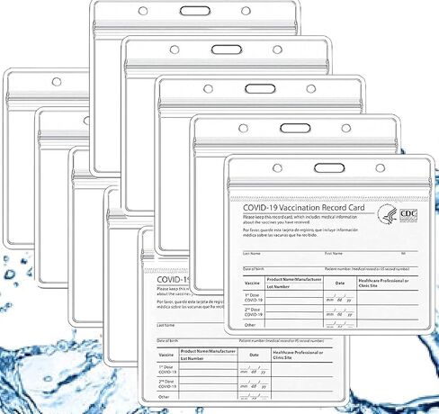 حامل بطاقة أفقية قابل للإغلاق مقاس 4×3 بوصة، حامل بطاقة هوية مقاوم للماء، حامل شارة اسم بلاستيكي، حامل بطاقة الاسم، حامل شارة، شارة تعريف بطاقة شفافة (10) in Kuwait