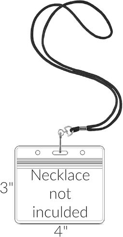 حامل بطاقة أفقية قابل للإغلاق مقاس 4×3 بوصة، حامل بطاقة هوية مقاوم للماء، حامل شارة اسم بلاستيكي، حامل بطاقة الاسم، حامل شارة، شارة تعريف بطاقة شفافة (10) in Kuwait