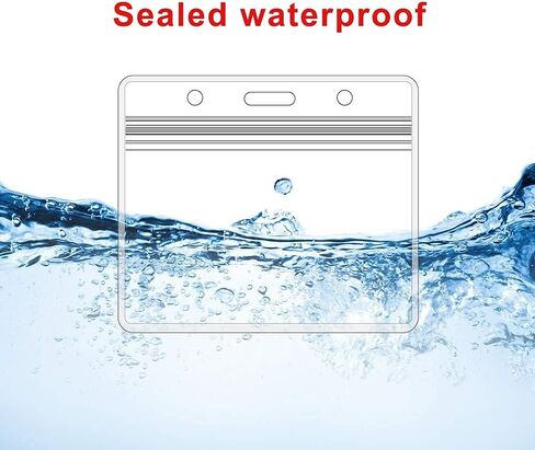 حامل بطاقة أفقية قابل للإغلاق مقاس 4×3 بوصة، حامل بطاقة هوية مقاوم للماء، حامل شارة اسم بلاستيكي، حامل بطاقة الاسم، حامل شارة، شارة تعريف بطاقة شفافة (10) in Kuwait