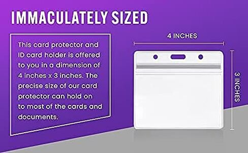 حامل بطاقة أفقية قابل للإغلاق مقاس 4×3 بوصة، حامل بطاقة هوية مقاوم للماء، حامل شارة اسم بلاستيكي، حامل بطاقة الاسم، حامل شارة، شارة تعريف بطاقة شفافة (10) in Kuwait