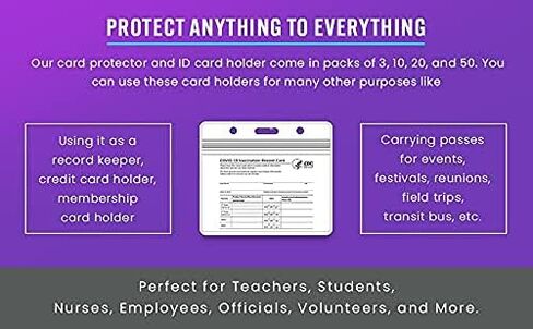 حامل بطاقة أفقية قابل للإغلاق مقاس 4×3 بوصة، حامل بطاقة هوية مقاوم للماء، حامل شارة اسم بلاستيكي، حامل بطاقة الاسم، حامل شارة، شارة تعريف بطاقة شفافة (10) in Kuwait