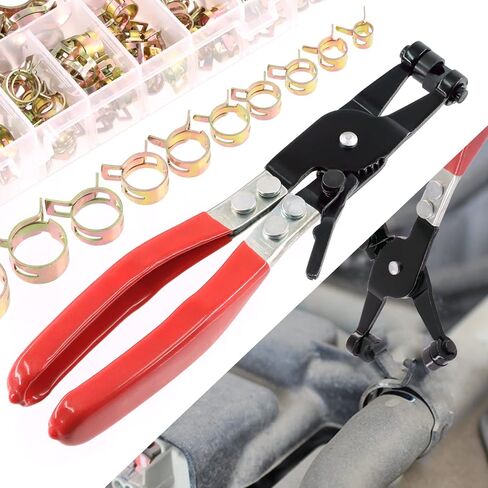 Swpeet 271Pcs 7-22mm Spring Band Hose Clamps with Swivel Flat Band Fuel Hose Clamp Plier Assortment Kit, Silicone Vacuum Hose Action Pipe Clamp Low Pressure Air Clip Clamp for Hose Clamps in Saudi Arabia