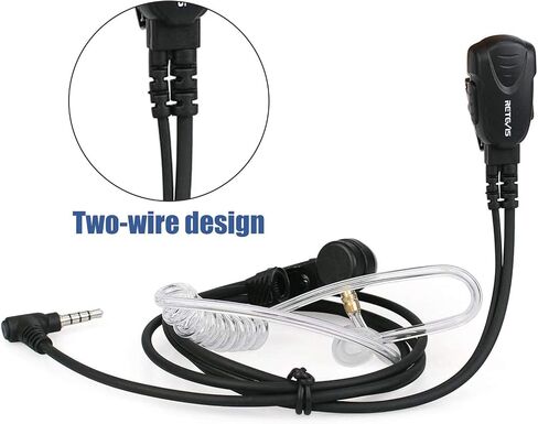 سماعة أذن Retevis VX261 Walkie Talkie، متوافقة مع YAESU Vertex VX-261 VX-230 VX-231 VX-350 VX-351 VX-180 VX-150 EVX-531 RT40B RB15 جهاز اتصال لاسلكي، سماعة أذن راديو ثنائية الاتجاه مع ميكروفون (5 عبوات) in Saudi Arabia