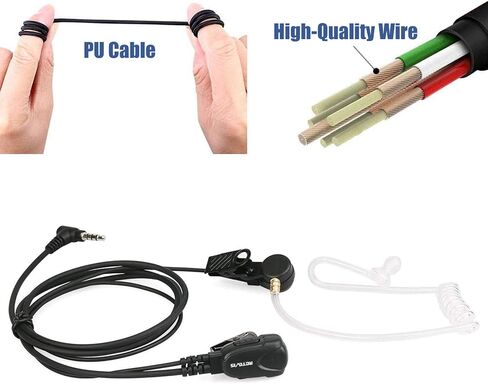 سماعة أذن Retevis VX261 Walkie Talkie، متوافقة مع YAESU Vertex VX-261 VX-230 VX-231 VX-350 VX-351 VX-180 VX-150 EVX-531 RT40B RB15 جهاز اتصال لاسلكي، سماعة أذن راديو ثنائية الاتجاه مع ميكروفون (5 عبوات) in Saudi Arabia