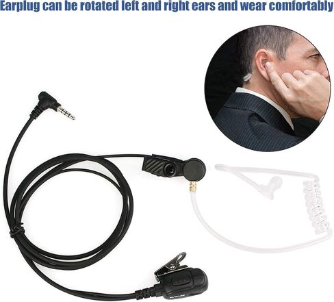 سماعة أذن Retevis VX261 Walkie Talkie، متوافقة مع YAESU Vertex VX-261 VX-230 VX-231 VX-350 VX-351 VX-180 VX-150 EVX-531 RT40B RB15 جهاز اتصال لاسلكي، سماعة أذن راديو ثنائية الاتجاه مع ميكروفون (5 عبوات) in Saudi Arabia