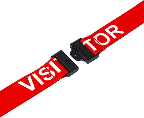 EASTEX 25 قطعة من شارات الزائرين مع بطاقة بلاستيكية PVC - حبل للزائرين - حبل أحمر منفصل للمكتب والمدرسة - حامل شارة هوية الزائر للرجال والنساء العملاء الضيوف in Kuwait