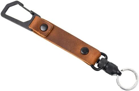 Trayvax Link Lanyard، بني التبغ، الجلد والفولاذ المقاوم للصدأ، لحامل المفاتيح، حامل البطاقات، في أي مناسبة in Kuwait