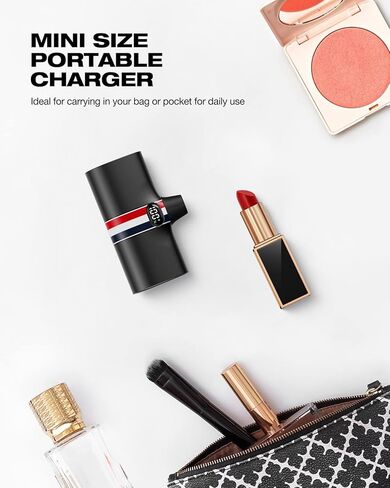 شاحن محمول VIYISI USB C | حزمة بطارية شحن سريع 5000 مللي أمبير 20 وات PD مع حامل | بنك طاقة صغير بشاشة LED متوافق مع هواتف Samsung S22/S21/S10/S9 وNote وMoto وLG وهواتف Android وغيرها - أسود in Kuwait