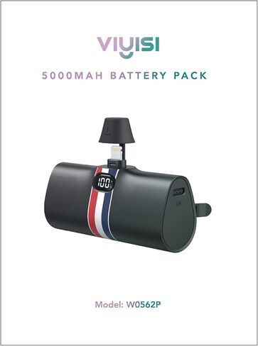 شاحن محمول VIYISI USB C | حزمة بطارية شحن سريع 5000 مللي أمبير 20 وات PD مع حامل | بنك طاقة صغير بشاشة LED متوافق مع هواتف Samsung S22/S21/S10/S9 وNote وMoto وLG وهواتف Android وغيرها - أسود in Kuwait