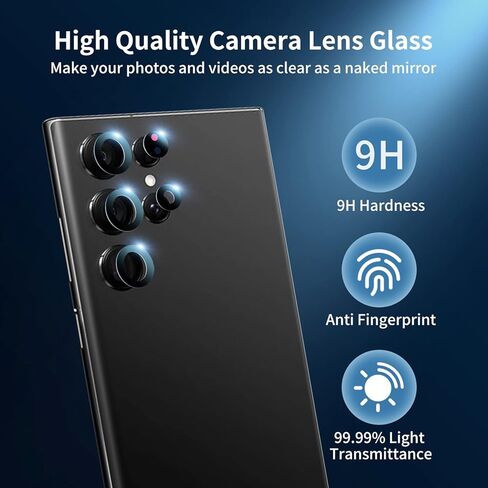 Senpinkboo 2 Pack Back Rear Camera Lens Glass Replacement for Samsung Galaxy S22 Ultra with Pre-Installed Adhesive, Include Repair Tool Set+ Installation Manual+ Camera Lens Protector in Kuwait