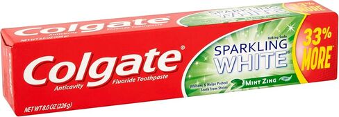 Colgate Sparkling Mint Zing Gel Toothpaste, white mint,spearmint, 8 Ounce in Saudi Arabia