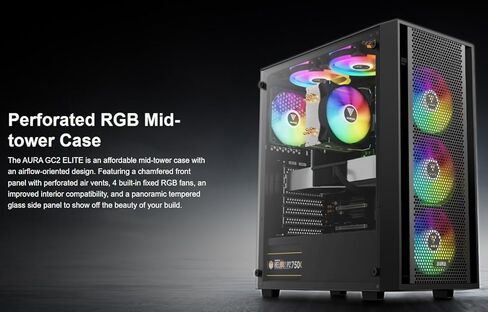 حافظة كمبيوتر ألعاب GAMDIAS White ATX Mid Tower مع زجاج مقسى جانبي، مراوح حافظة RGB 4X 120 مم ومزامنة مع اللوحة الأم 5V RGB in Kuwait