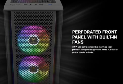 حافظة كمبيوتر ألعاب GAMDIAS White ATX Mid Tower مع زجاج مقسى جانبي، مراوح حافظة RGB 4X 120 مم ومزامنة مع اللوحة الأم 5V RGB in Kuwait