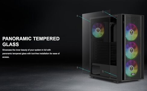 حافظة كمبيوتر ألعاب GAMDIAS White ATX Mid Tower مع زجاج مقسى جانبي، مراوح حافظة RGB 4X 120 مم ومزامنة مع اللوحة الأم 5V RGB in Kuwait