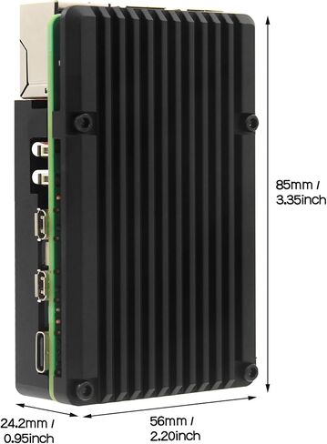 Geekworm Aluminum Passive Cooling Heatsink Armor Case with Dual PWM Cooling Fan for Raspberry Pi 5 (with Dual Fan-Black) in Saudi Arabia