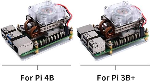 GeeekPi مبرد وحدة المعالجة المركزية منخفض المستوى مع مروحة RGB PWM ومبدد حرارة من الألومنيوم لـ Raspberry Pi 4B/3B+/3B (فضي) in Kuwait