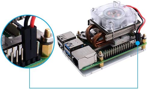 GeeekPi مبرد وحدة المعالجة المركزية منخفض المستوى مع مروحة RGB PWM ومبدد حرارة من الألومنيوم لـ Raspberry Pi 4B/3B+/3B (فضي) in Kuwait