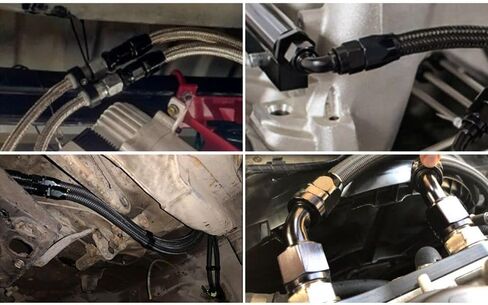 2 قطعة AN8 180 درجة دوارة خرطوم نهاية تركيب محول نهاية خرطوم النفط لخرطوم الوقود CPE المضفر أسود، 60-180-08-2PCS in Kuwait