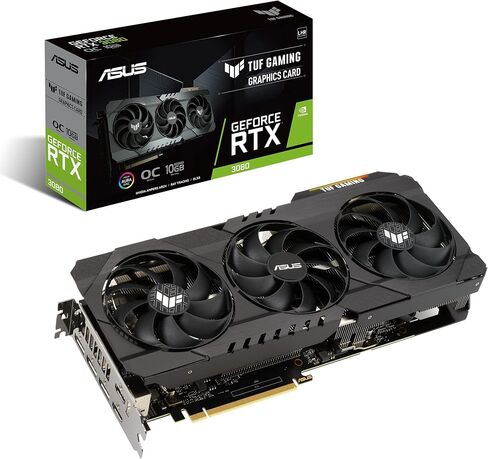 بطاقة رسومات ASUS TUF Gaming NVIDIA GeForce RTX 3080 V2 OC Edition (PCIe 4.0، 10GB GDDR6X، LHR، HDMI 2.1، DisplayPort 1.4a، محامل كروية مزدوجة، شهادة من الدرجة العسكرية، GPU Tweak II) (متجددة) in Kuwait