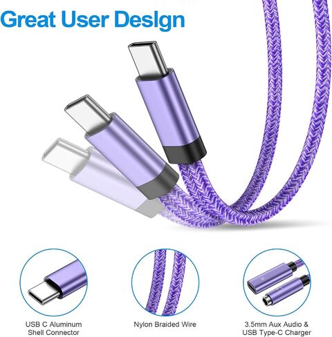 USB C Headphone and Charger Adapter for Samsung Galaxy A14 A54 A24 A13 A53 S23 S22 Ultra S21 S20 FE Z Flip 5, USB C to 3.5mm Aux Audio Jack and Fast Charging Dongle Cable Cord for Pixel 7A 6A 7 6 Pro in Saudi Arabia