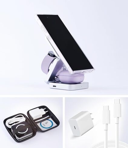 محطة شحن POLIFALL 3 في 1 لشاحن Google Pixel MagSafe اللاسلكي القابل للطي للسفر لأجهزة متعددة قابلة للطي/8 Pro/8/7 Pro/7a/7/6 Pro/6/5/4/3/XL in Saudi Arabia