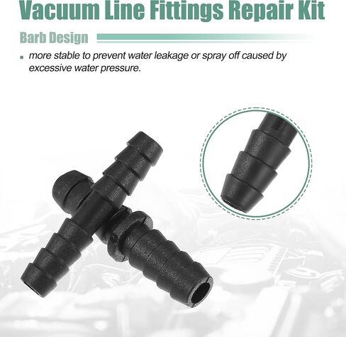 X AUTOHAUX 113 Pcs 12 Size Barbed Type Automotive Vacuum Connector Assortment Kit Hose Straight Connectors Hose Tee Connectors Hose Reducer Connectors Vacuum Line Fittings Repair Kit in Saudi Arabia