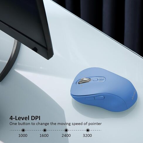 INFINMIND Bluetooth Wireless Mouse for Laptop,USB+BT×2,USB-C Charging,Quiet Multi Device Mouse,Metal 4-Way Super Scrolling,± 3200 DPI,9 Buttons,Ergo Computer Cordless Mice,for iPad/Tablet/Mac/PC/Phone in Saudi Arabia