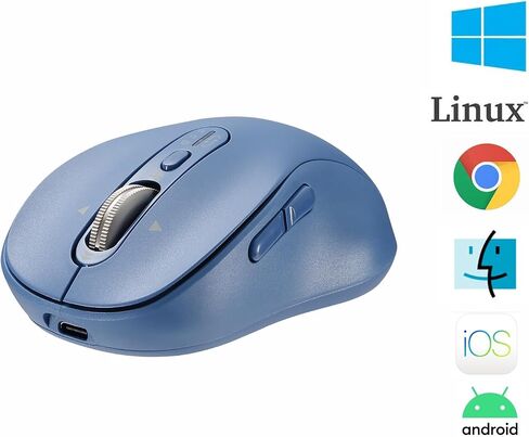 INFINMIND Bluetooth Wireless Mouse for Laptop,USB+BT×2,USB-C Charging,Quiet Multi Device Mouse,Metal 4-Way Super Scrolling,± 3200 DPI,9 Buttons,Ergo Computer Cordless Mice,for iPad/Tablet/Mac/PC/Phone in Saudi Arabia
