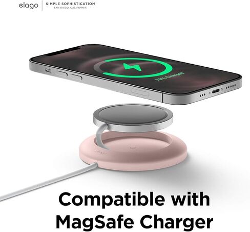 لوحة شحن elago متوافقة مع شاحن MagSafe، متوافقة مع موديلات iPhone 15,14, 13,12، AirPods Pro & AirPods 3 - حامل شاحن مغناطيسي، مضاد للانزلاق [أسود] [شاحن Magsafe غير متضمن] in Kuwait