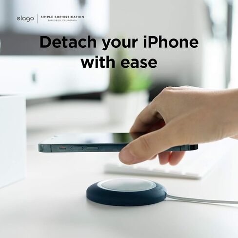 لوحة شحن elago متوافقة مع شاحن MagSafe، متوافقة مع موديلات iPhone 15,14, 13,12، AirPods Pro & AirPods 3 - حامل شاحن مغناطيسي، مضاد للانزلاق [أسود] [شاحن Magsafe غير متضمن] in Kuwait