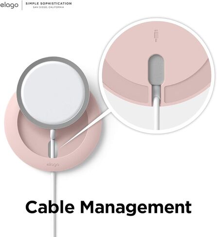 لوحة شحن elago متوافقة مع شاحن MagSafe، متوافقة مع موديلات iPhone 15,14, 13,12، AirPods Pro & AirPods 3 - حامل شاحن مغناطيسي، مضاد للانزلاق [أسود] [شاحن Magsafe غير متضمن] in Kuwait
