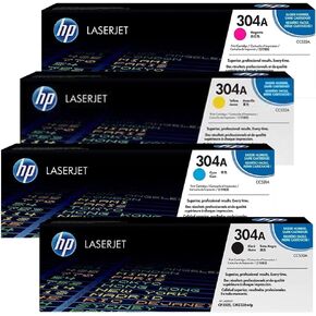 Original HP 304A (CC530A, CC531A, CC532A, CC533A ) Toner Cartridges Works with HP Laserjet Pro 400 M451, 400 MFP M475 ,and 400 Color MPF M475, 4 Pack Color Black, Cyan, Yellow, Magenta in Kuwait