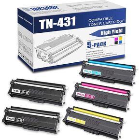خرطوشة حبر بديلة متوافقة مع TN431 TN-431BK TN-431C TN-431Y TN-431M لحبر Brother TN-431 HL-L8260CDW HL-L8360CDW DCP-L8410CDW MFC-L8610CDW. (2BK+1C+1Y+1M) in Kuwait