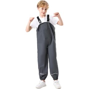 Kids Waterproof Rain Pants Dirty Proof Suspender Trousers for Boys and Girls in Saudi Arabia