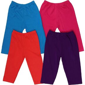 ToBeInStyle Girl's 4 Pack Solid Color Lounging Casual Capri Pants Relaxed Fit