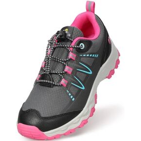UOVO Boys Girls Hiking Shoes Kids Waterproof Running Trail Fashion Sneakers Breathable Lightweight Non-Slip Outdoor Walking Sports Shoe(Little/Big Kids)