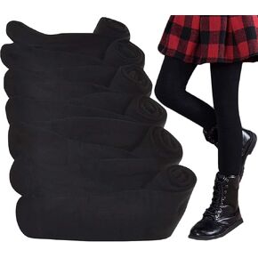 ToBeInStyle Girls' Pack of 6 Full Length Footed Winter Knit Acrylic Uniform Tights